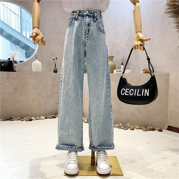 women's jeans niche design clothing summer 2021 fashion retro high waisted wide leg straight pants, Blue
women's jeans niche design clothing summer 2021 fashion retro high waisted wide leg straight pants, Blue