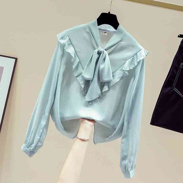 autumn women's bow collar ruffles long sleeves chiffon casual shirts girls ladies shirt blouse a4073 210428, White
autumn women's bow collar ruffles long sleeves chiffon casual shirts girls ladies shirt blouse a4073 210428, White