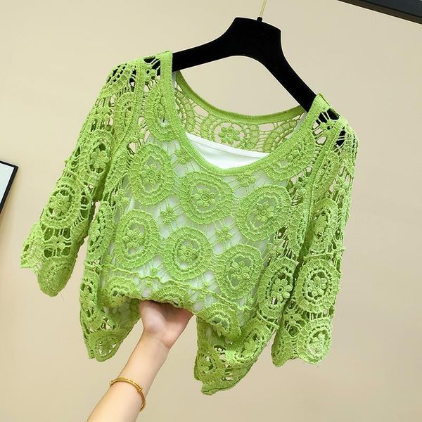 women's sweaters summer lace hollow knit blouse thin short-sleeved two-piece loose 6oqr, White;black
women's sweaters summer lace hollow knit blouse thin short-sleeved two-piece loose 6oqr, White;black