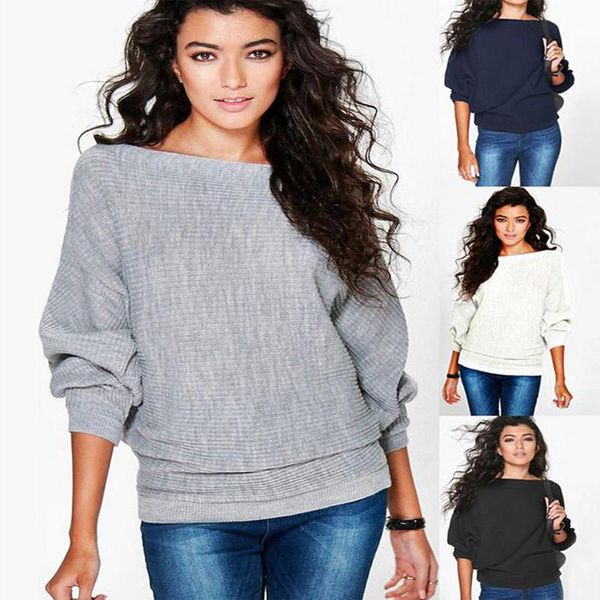 women's sweaters spring loose knitted pullovers sweater women fashion o-neck long sleeve ladies pullover jumper bat wing casual top, White;black
women's sweaters spring loose knitted pullovers sweater women fashion o-neck long sleeve ladies pullover jumper bat wing casual top, White;black