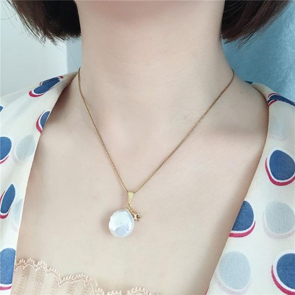 chains moflo european women elegant stainless steel chain natural baroque freshwater pearl pendant necklace, Silver
chains moflo european women elegant stainless steel chain natural baroque freshwater pearl pendant necklace, Silver