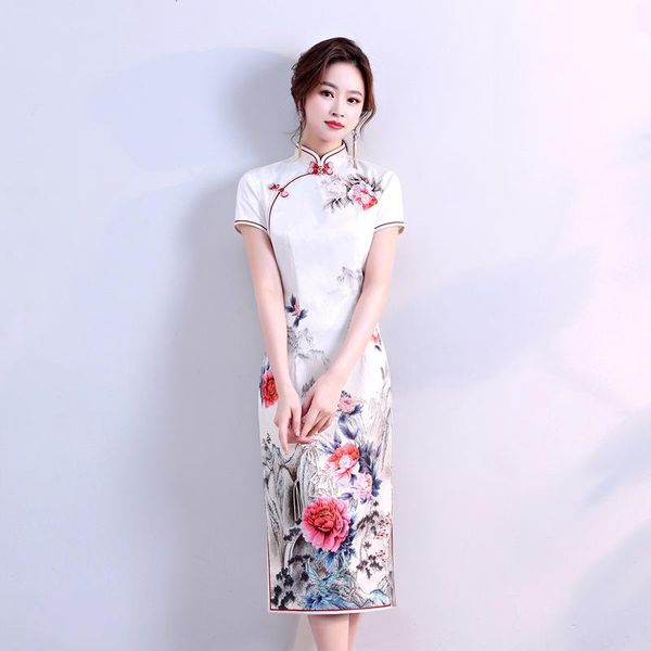 ladies elegant rayon cheongsam dresses long silk qipao banquet china oblique qi pink traditional chinese ethnic clothing, Red
ladies elegant rayon cheongsam dresses long silk qipao banquet china oblique qi pink traditional chinese ethnic clothing, Red