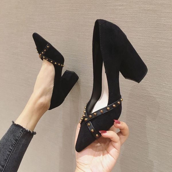 sandals summer shoes high heels rivet pumps square heel women flock dress black wedding ladies pointed toe ymnn
sandals summer shoes high heels rivet pumps square heel women flock dress black wedding ladies pointed toe ymnn