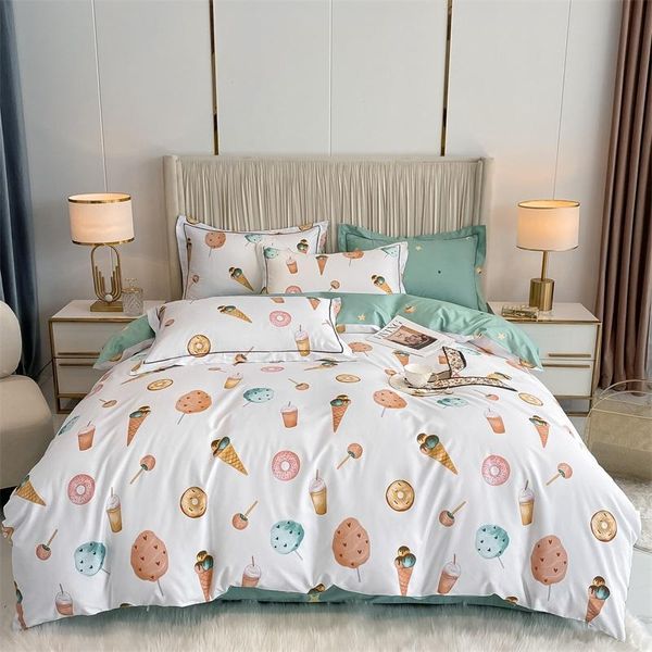 bedding sets white ice cream cotton reactive printing set high density satin duvet cover bed linen pillowcases home textile
bedding sets white ice cream cotton reactive printing set high density satin duvet cover bed linen pillowcases home textile