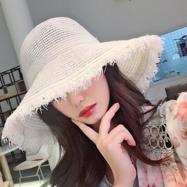 straw women's summer knitting breathable fisherman's big eaves beach literature and art rough edge sunshade sunscreen hat, Yellow
straw women's summer knitting breathable fisherman's big eaves beach literature and art rough edge sunshade sunscreen hat, Yellow