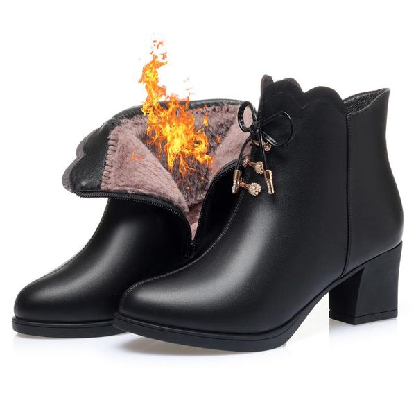 boots high heeled shoes thick heels short women's autumn winter plush round head single boot zipper, Black
boots high heeled shoes thick heels short women's autumn winter plush round head single boot zipper, Black