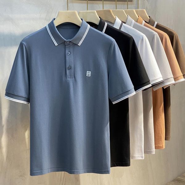 men's polos shirt short sleeve 2021 trend loose wear lapel t-shirt summer fashion brand, White;black
men's polos shirt short sleeve 2021 trend loose wear lapel t-shirt summer fashion brand, White;black