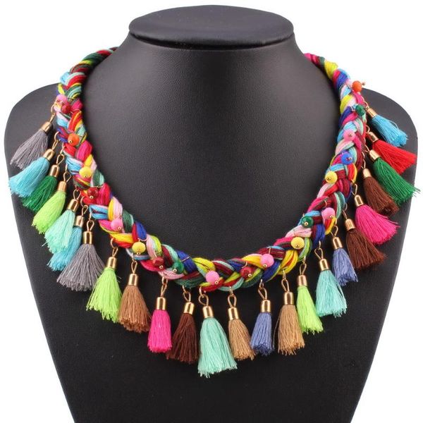 pendant necklaces fashionable design string braided choker tassel necklace cotton elegant for young girls, Silver
pendant necklaces fashionable design string braided choker tassel necklace cotton elegant for young girls, Silver