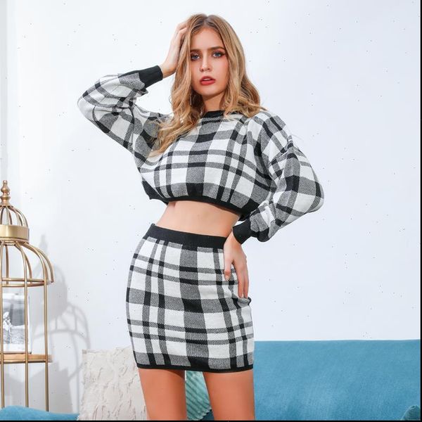 knitted plaid 2 piece set womens dresses skirt autumn elegant long sleeve mini dress winter female crop sweater warm, White
knitted plaid 2 piece set womens dresses skirt autumn elegant long sleeve mini dress winter female crop sweater warm, White