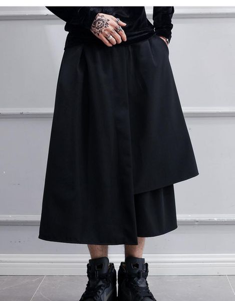 men's pants cropped panties, skirt pants, fake 2 pieces, irregular couple, neutral yamamoto, dark wind, leisure, personality, high stre, Black
men's pants cropped panties, skirt pants, fake 2 pieces, irregular couple, neutral yamamoto, dark wind, leisure, personality, high stre, Black