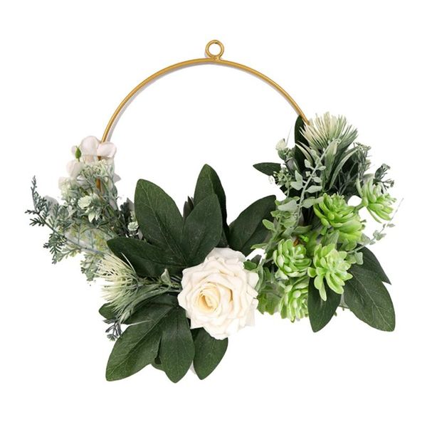 decorative flowers & wreaths floral hoop wreath artificial rose flower and green leaf hanging wall for wedding front door home decor
decorative flowers & wreaths floral hoop wreath artificial rose flower and green leaf hanging wall for wedding front door home decor