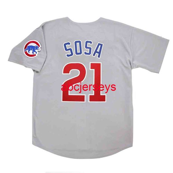 stitched custom sammy sosa grey road jersey w/ team patch add name number baseball jersey, Black
stitched custom sammy sosa grey road jersey w/ team patch add name number baseball jersey, Black