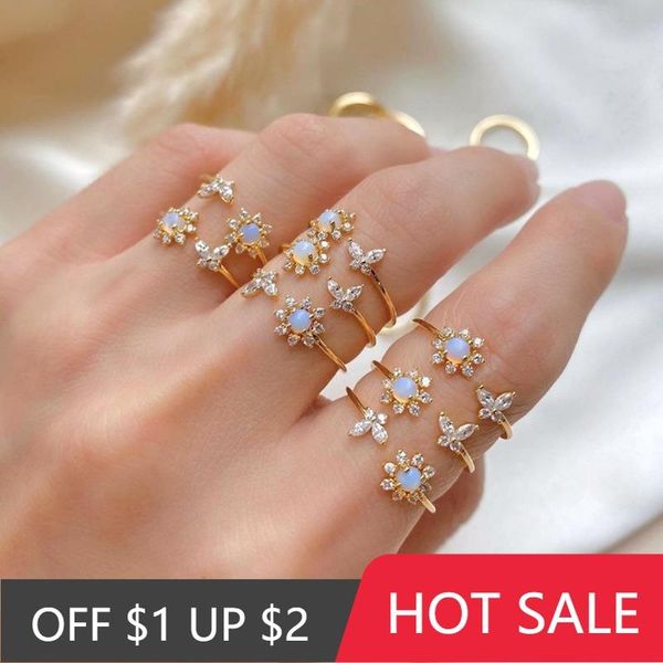 cluster rings fashion selling jewelry temperament opal sunflower ring dream system simple and sweet butterfly open female, Golden;silver
cluster rings fashion selling jewelry temperament opal sunflower ring dream system simple and sweet butterfly open female, Golden;silver