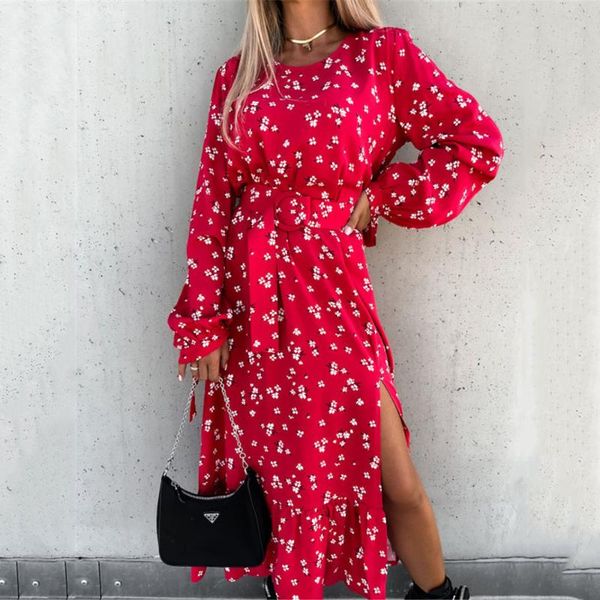 casual dresses women's spring and autumn fashion o neck printing loose tie mid-waist split fork ruffle woman long sleeved 2021, Black;gray
casual dresses women's spring and autumn fashion o neck printing loose tie mid-waist split fork ruffle woman long sleeved 2021, Black;gray