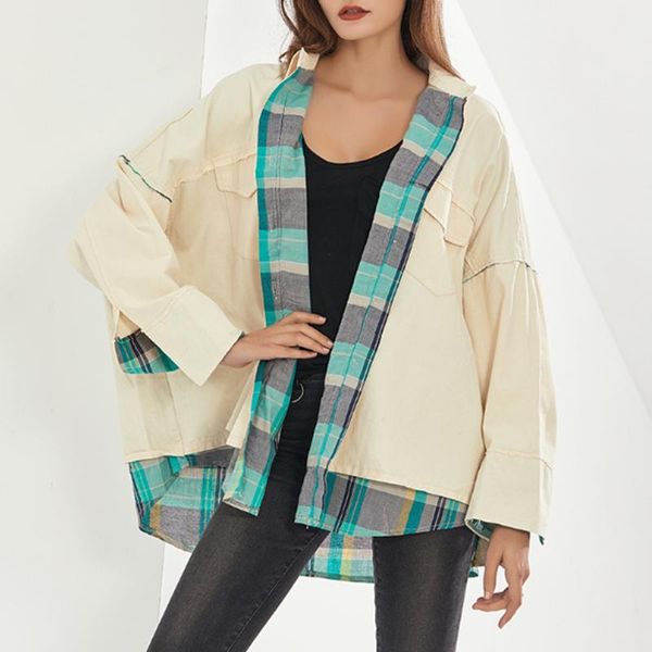 winter women's thin line lapel single-breasted plaid stitching fake two-piece denim jacket jackets, Black;brown
winter women's thin line lapel single-breasted plaid stitching fake two-piece denim jacket jackets, Black;brown