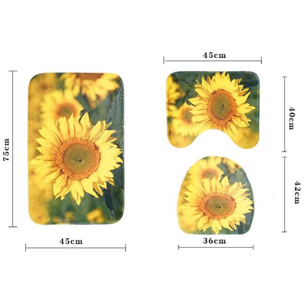 bath mats 3 pieces rug set sunflower toilet floor contour mat lid covers non-slip bathroom
bath mats 3 pieces rug set sunflower toilet floor contour mat lid covers non-slip bathroom