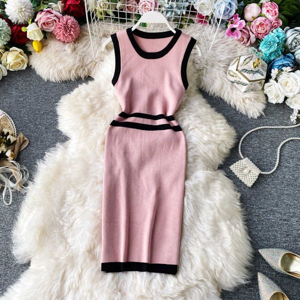 ol temperament tight sleeveless o neck knitted tank dress women mini contrast wrap hip all-match vestido feminino bottom 210610, Black;gray
ol temperament tight sleeveless o neck knitted tank dress women mini contrast wrap hip all-match vestido feminino bottom 210610, Black;gray