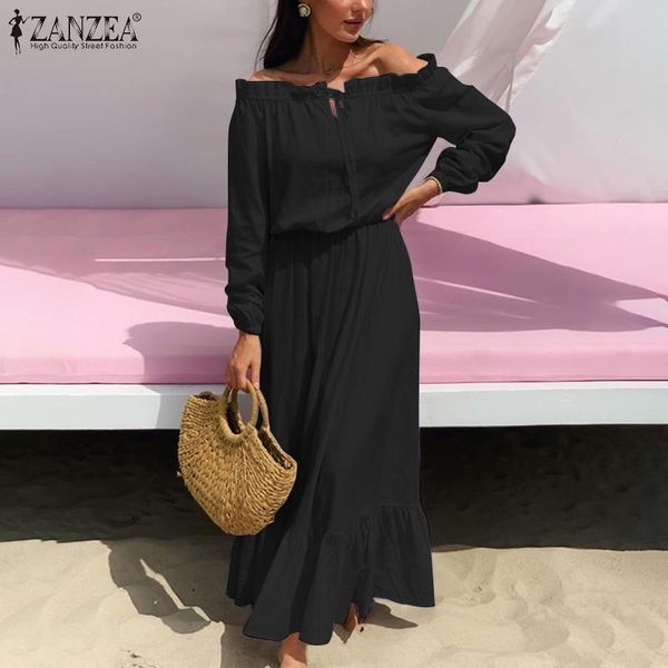 autumn women off shoulder dress ladies solid long sleeve sundress zanzea maxi party vestidos robe femme plus size 5xl casual dresses, Black;gray
autumn women off shoulder dress ladies solid long sleeve sundress zanzea maxi party vestidos robe femme plus size 5xl casual dresses, Black;gray