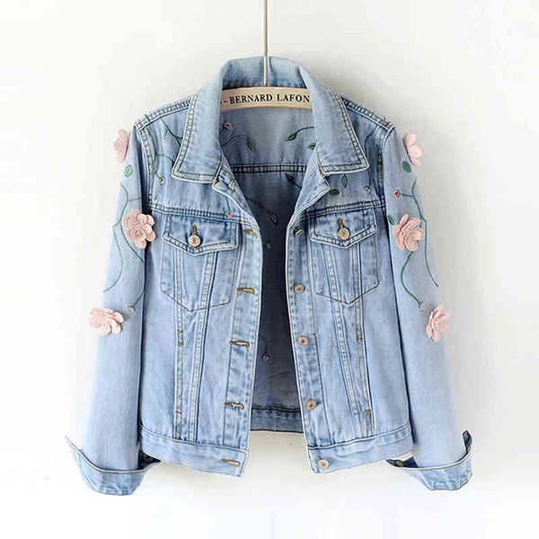 jackets women spring autumn floral embroidery 3d flowers denim jackets girls korean jeans coat turn-down collar slim jacket jc257, Black;brown
jackets women spring autumn floral embroidery 3d flowers denim jackets girls korean jeans coat turn-down collar slim jacket jc257, Black;brown