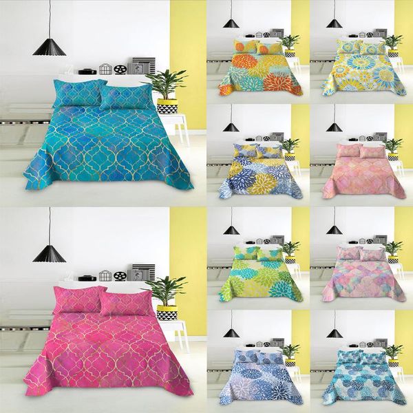 sheets & sets bed sheet customized luxury bronzing pattern home bedding set with case 3-piece queen king bedclothes