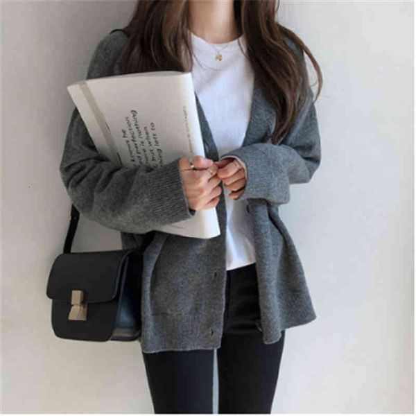 genayooa korean style women sweater cashmere long sleeve cardigan coat casual loose femlae jumpers 210417, White;black
genayooa korean style women sweater cashmere long sleeve cardigan coat casual loose femlae jumpers 210417, White;black