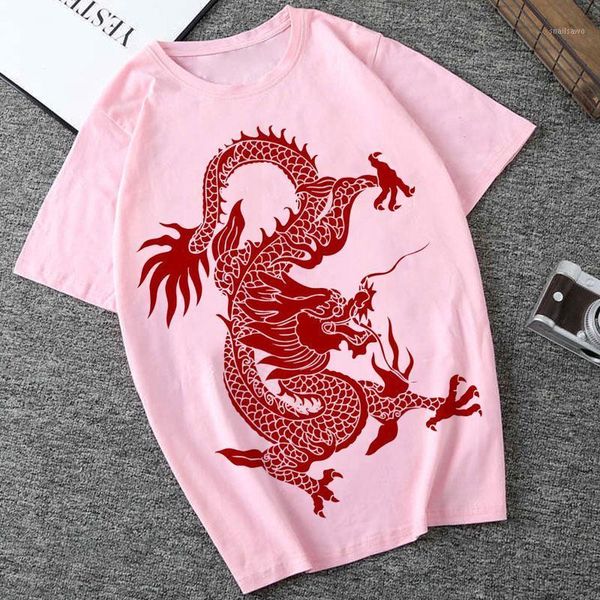 women's blouses & shirts streetwear t-shirt harajuku retro chinese dragon print short sleeve summer oversized loose casual, White
women's blouses & shirts streetwear t-shirt harajuku retro chinese dragon print short sleeve summer oversized loose casual, White