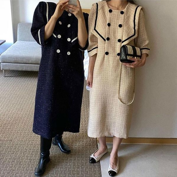 casual dresses femme robe double breasted loose dress women contrast color korean chic stylish mid calf female vestido a018, Black;gray
casual dresses femme robe double breasted loose dress women contrast color korean chic stylish mid calf female vestido a018, Black;gray