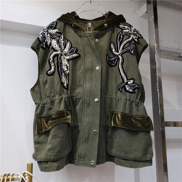 women's vests heavy work women pearl hooded army green vest europen style sleeveless elastic waist bf waistcoat, Black;white
women's vests heavy work women pearl hooded army green vest europen style sleeveless elastic waist bf waistcoat, Black;white