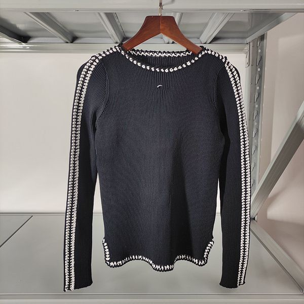 1008 2022 milan style autumn brand same style sweater striped pullover long sleeve black white print crew neck regular fashion women clothes, White;black
1008 2022 milan style autumn brand same style sweater striped pullover long sleeve black white print crew neck regular fashion women clothes, White;black