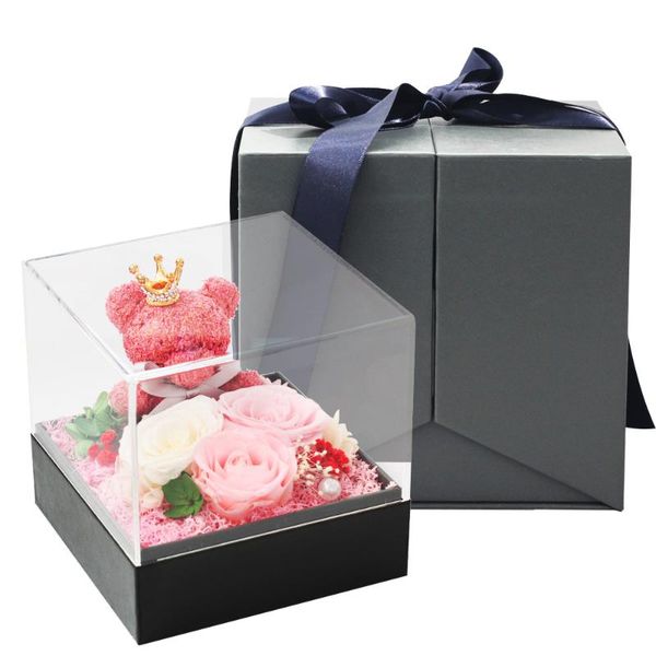 decorative flowers & wreaths dried jewelry box preserved rose women earrings necklace lipstick makeup ring storage valentine's mother&#
decorative flowers & wreaths dried jewelry box preserved rose women earrings necklace lipstick makeup ring storage valentine's mother&#