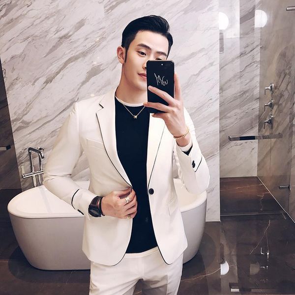 men's tracksuits 2021 men fashion casual costume homme wedding suits terno masculino single button slim fit blazer jackets 2 piece sets, Gray
men's tracksuits 2021 men fashion casual costume homme wedding suits terno masculino single button slim fit blazer jackets 2 piece sets, Gray
