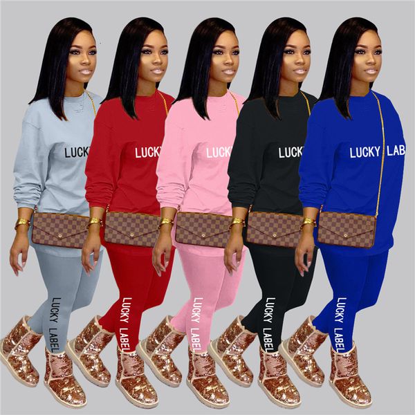 women's tracksuits women designer 2 piece letter print lucky label two set jogging femme long sleeve crew neck tracksuit matching sets, Gray
women's tracksuits women designer 2 piece letter print lucky label two set jogging femme long sleeve crew neck tracksuit matching sets, Gray