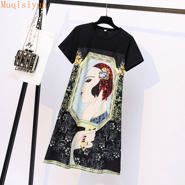 summer hit t-shirt dress for women vintage cartoon print korean fashion o-neck short sleeve casual loose dresses 210428, Black;gray
summer hit t-shirt dress for women vintage cartoon print korean fashion o-neck short sleeve casual loose dresses 210428, Black;gray