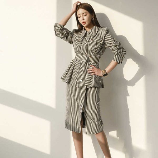 office lady work skirt suits ol 2 piece sets striped zipper jacket & split suit for women set feminino autumn winter 210529, White
office lady work skirt suits ol 2 piece sets striped zipper jacket & split suit for women set feminino autumn winter 210529, White