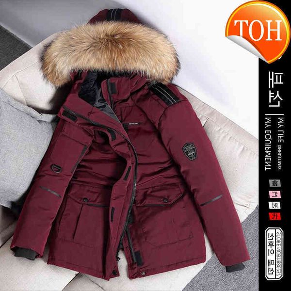 -30 degrees winter warm down jacket mens white duck parkas coat fur collar couple slim thick outerwear snow overcoat hommes, Black
-30 degrees winter warm down jacket mens white duck parkas coat fur collar couple slim thick outerwear snow overcoat hommes, Black