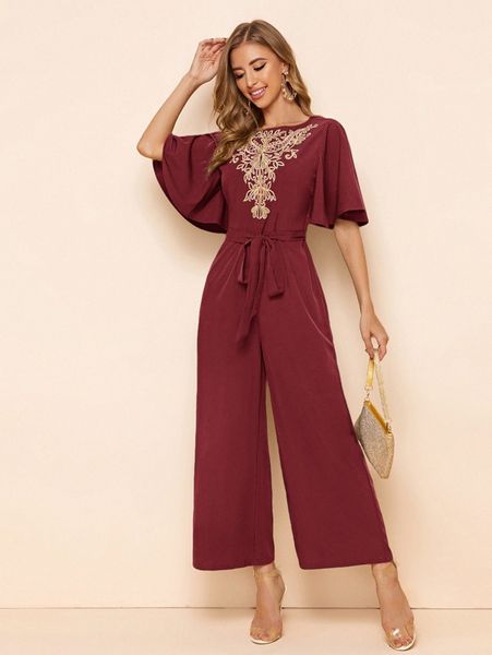 embroidery detail belted palazzo jumpsuit j0lm#, White
embroidery detail belted palazzo jumpsuit j0lm#, White