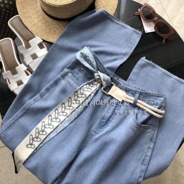 tiansi wide leg pants women's high waist hanging feeling summer thin loose ice silk, Blue
tiansi wide leg pants women's high waist hanging feeling summer thin loose ice silk, Blue