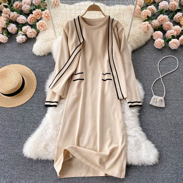 casual dresses female autumn korean winter set of casual mesh loose sleeve long cardigan + fashion streetwear midi dress two suit parts jlb2, Black;gray
casual dresses female autumn korean winter set of casual mesh loose sleeve long cardigan + fashion streetwear midi dress two suit parts jlb2, Black;gray