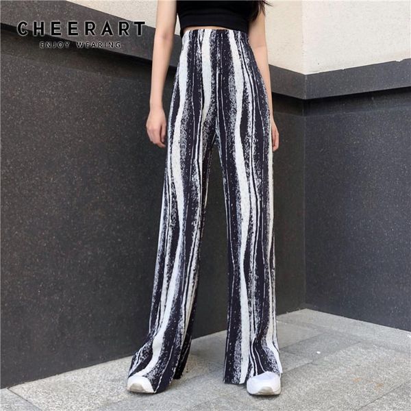women's pants & capris cheerart tie dye black wide leg summer trousers women elastic high waist loose ribbed korean streetwear fashion, Black;white
women's pants & capris cheerart tie dye black wide leg summer trousers women elastic high waist loose ribbed korean streetwear fashion, Black;white