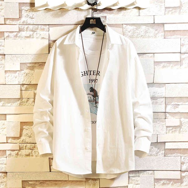 men's casual shirts white long sleeved men's shirt, black casual chest pocket, 100% cotton, korean fashion, novelty in autumn, White;black
men's casual shirts white long sleeved men's shirt, black casual chest pocket, 100% cotton, korean fashion, novelty in autumn, White;black