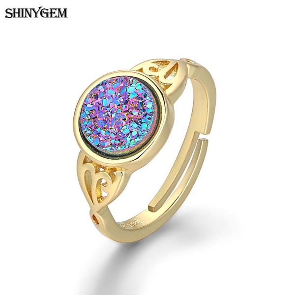 wedding rings shinygem classic retro round natural sparkling crystal druzy gold plating adjustable charm for women jewelry gift, Slivery;golden
wedding rings shinygem classic retro round natural sparkling crystal druzy gold plating adjustable charm for women jewelry gift, Slivery;golden