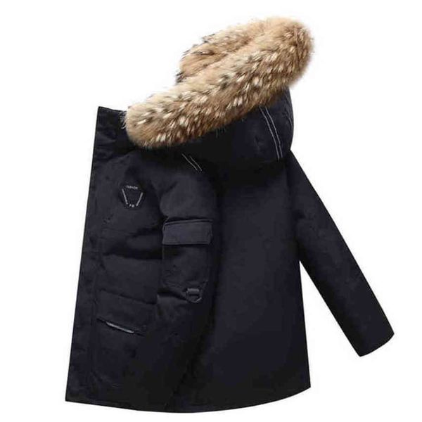 Men's thick jacket with leather collar, white duck down casual coat, winter snow suit, temperature - 30 degrees, Black
Men's thick jacket with leather collar, white duck down casual coat, winter snow suit, temperature - 30 degrees, Black