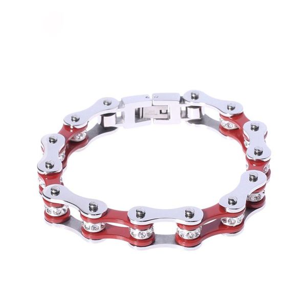 link, chain minimalist style crystal stone bicycle bracelets for women lover jewelry fashion red color stainless steel braided bangles, Black
link, chain minimalist style crystal stone bicycle bracelets for women lover jewelry fashion red color stainless steel braided bangles, Black