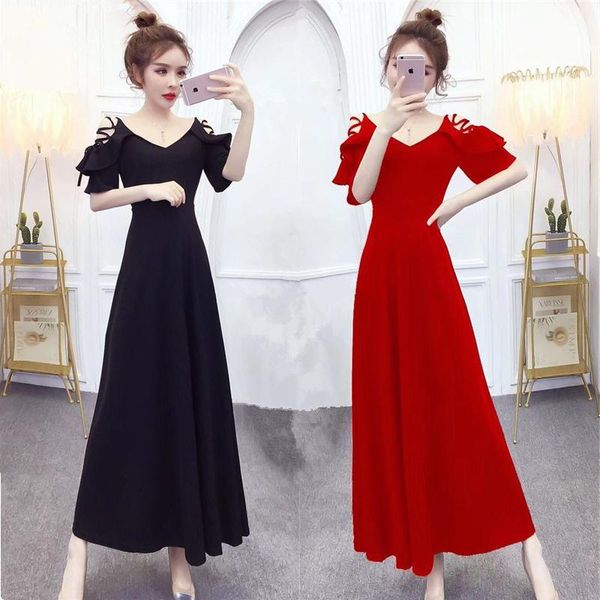 casual dresses temperament to receive dress female port flavor hollow out bind off-the-shoulder v-neck with short sleeves, Black;gray
casual dresses temperament to receive dress female port flavor hollow out bind off-the-shoulder v-neck with short sleeves, Black;gray