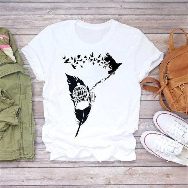 feather bird cartoon cute women t shirts fashion clothes womens ladies female tee, White
feather bird cartoon cute women t shirts fashion clothes womens ladies female tee, White