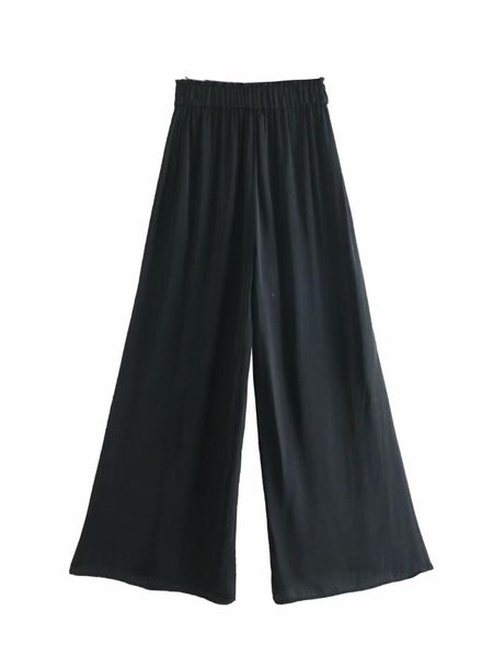 women's pants & capris 2021 summer women trousers flowy wide-legged with pockets track, Black;white
women's pants & capris 2021 summer women trousers flowy wide-legged with pockets track, Black;white
