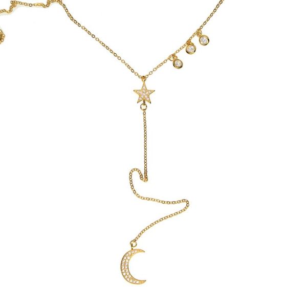 3 colors choker lariat moon star necklace christmas gift 100% 925 sterling silver trendy lovely women long chains chokers, Golden;silver
3 colors choker lariat moon star necklace christmas gift 100% 925 sterling silver trendy lovely women long chains chokers, Golden;silver