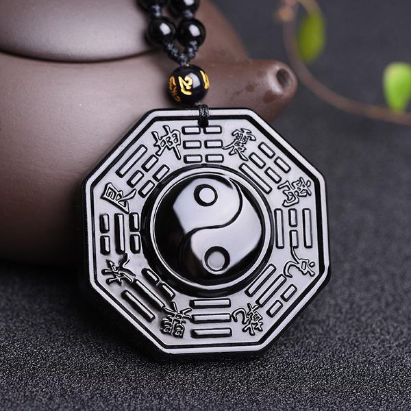 pendant necklaces obsidian yin yang necklace chinese taiji-bagua men's jewelry women's gossip for unisex, Silver
pendant necklaces obsidian yin yang necklace chinese taiji-bagua men's jewelry women's gossip for unisex, Silver