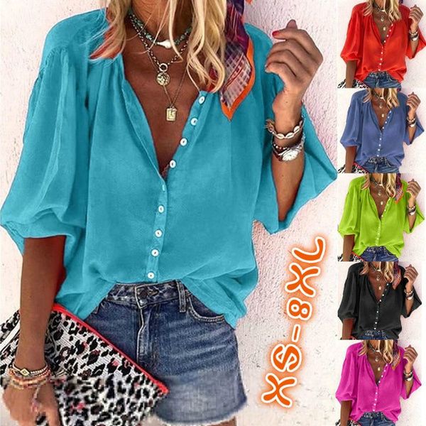 xs-8xl plus size fashion spring summer clothes womens casual loose long sleeve shirts solid color deep v-neck shirts ladies button up, White
xs-8xl plus size fashion spring summer clothes womens casual loose long sleeve shirts solid color deep v-neck shirts ladies button up, White