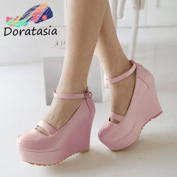 arrival women buckle solid platform round toe shoes high wedges casual concise comfy pumps dress, Black
arrival women buckle solid platform round toe shoes high wedges casual concise comfy pumps dress, Black
